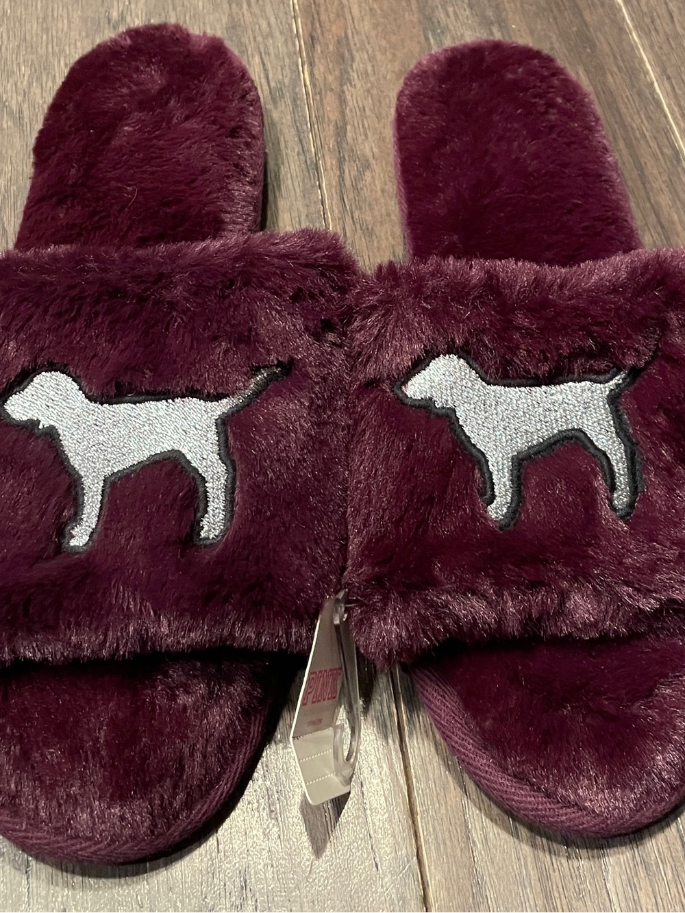 Victoria's Secret Maroon PINK slippers NWT L